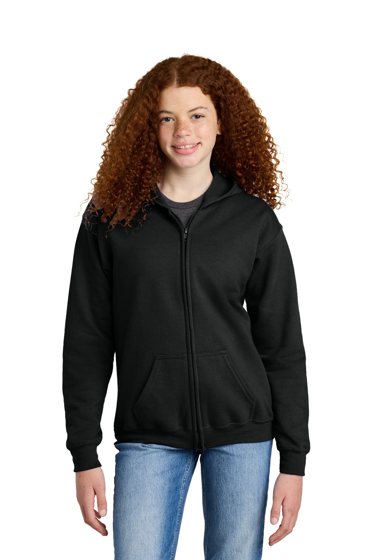 Gildan   Youth Heavy Blend   Full-Zip Hooded Sweatshirt. 18600B