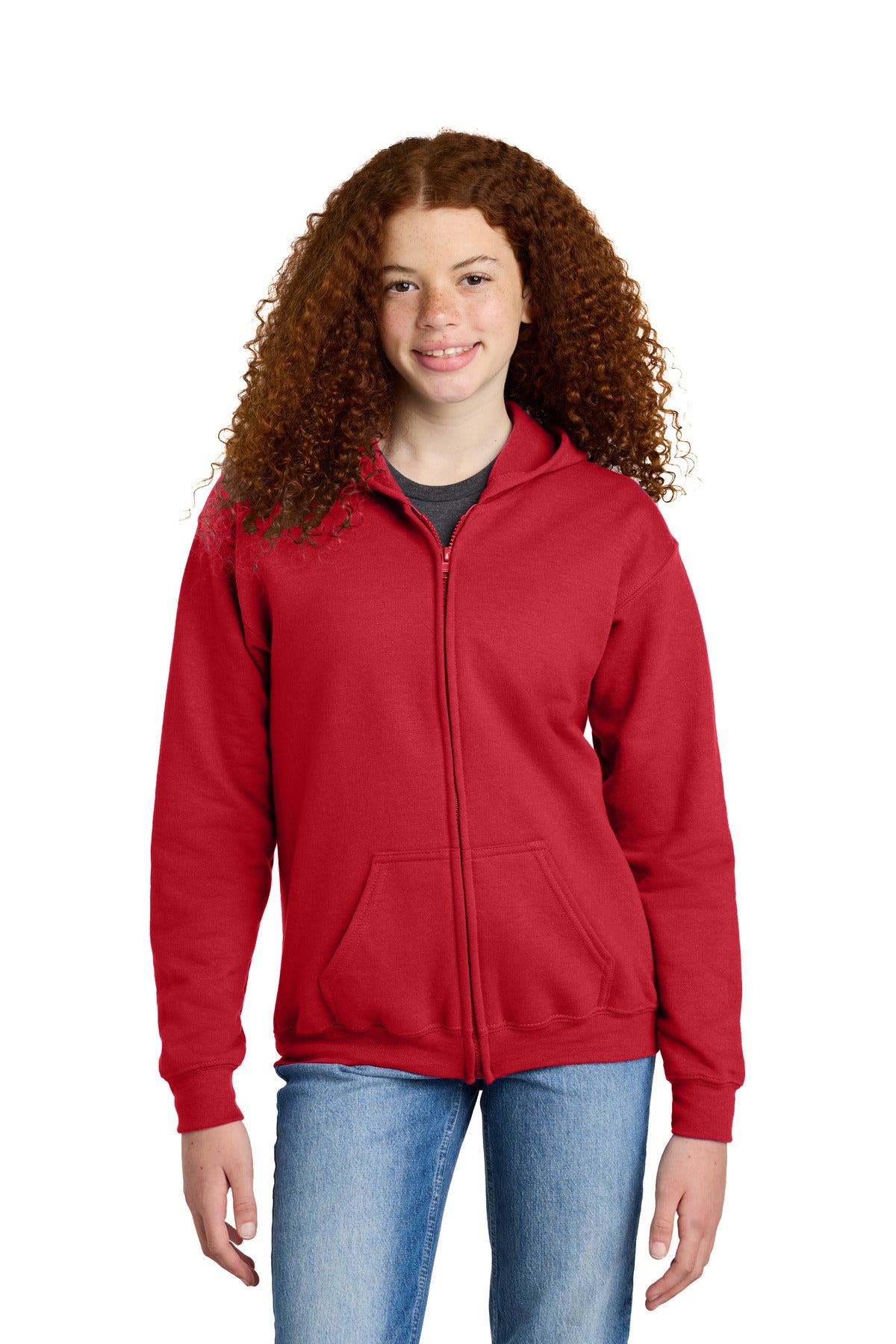 Gildan   Youth Heavy Blend   Full-Zip Hooded Sweatshirt. 18600B