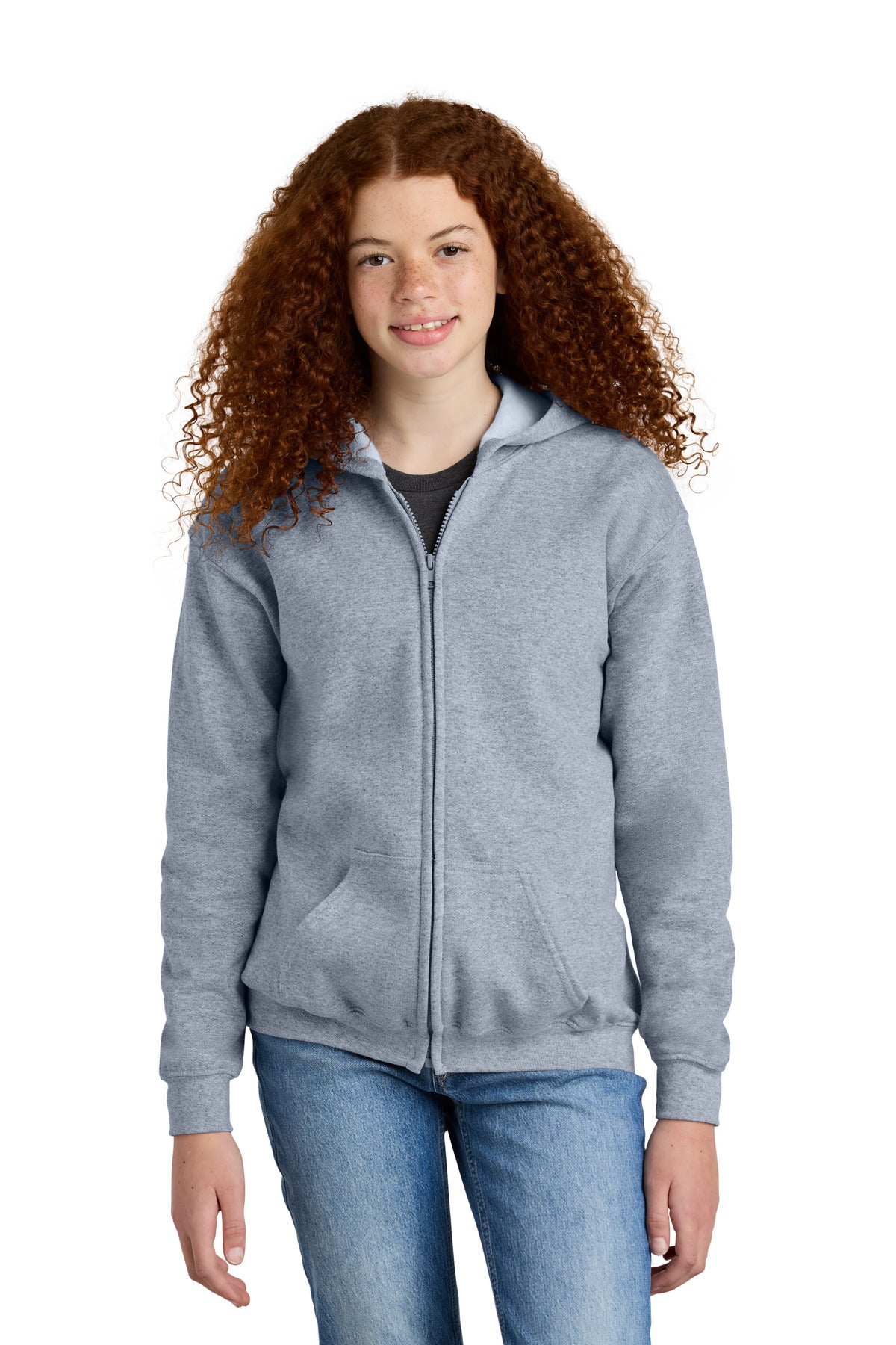 Gildan   Youth Heavy Blend   Full-Zip Hooded Sweatshirt. 18600B