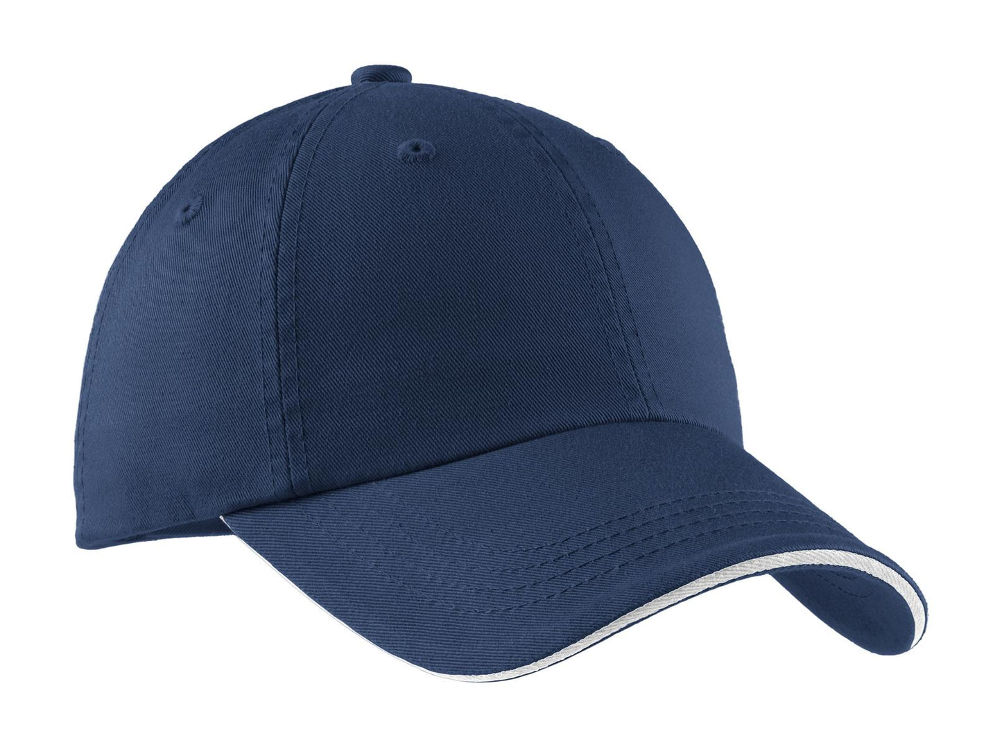 Port Authority   Sandwich Bill Cap with Striped Closure.  C830