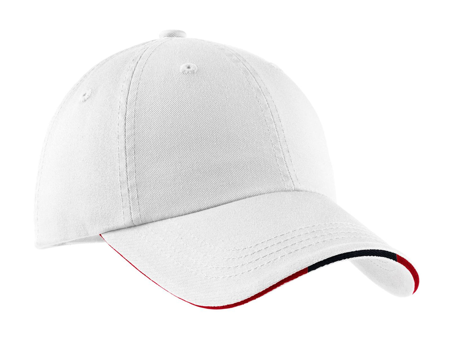 Port Authority   Sandwich Bill Cap with Striped Closure.  C830