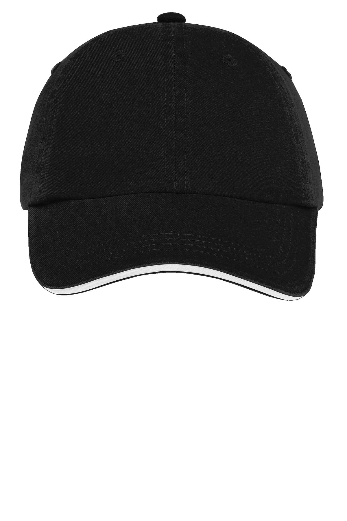 Port Authority   Sandwich Bill Cap with Striped Closure.  C830