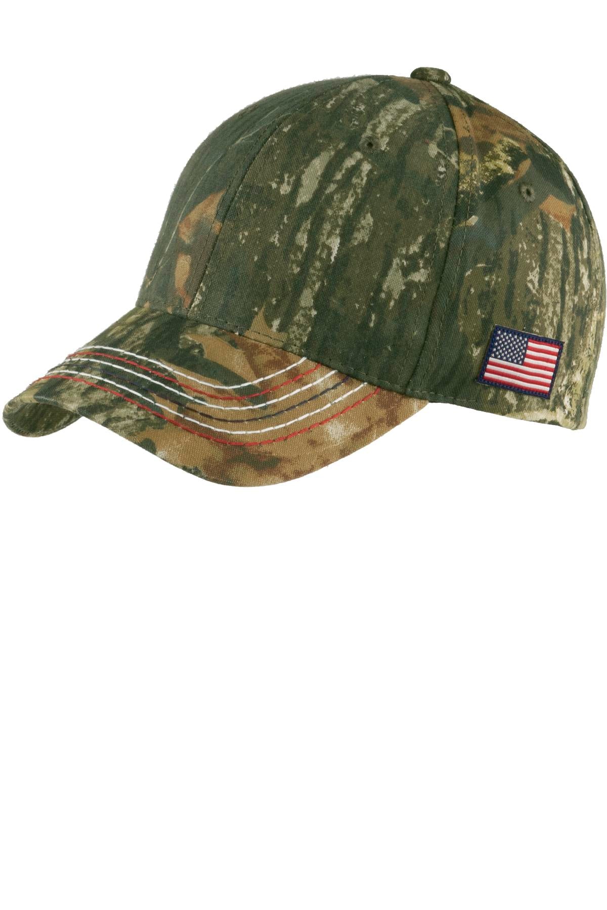 Port Authority   Americana Contrast Stitch Camouflage Cap. C909