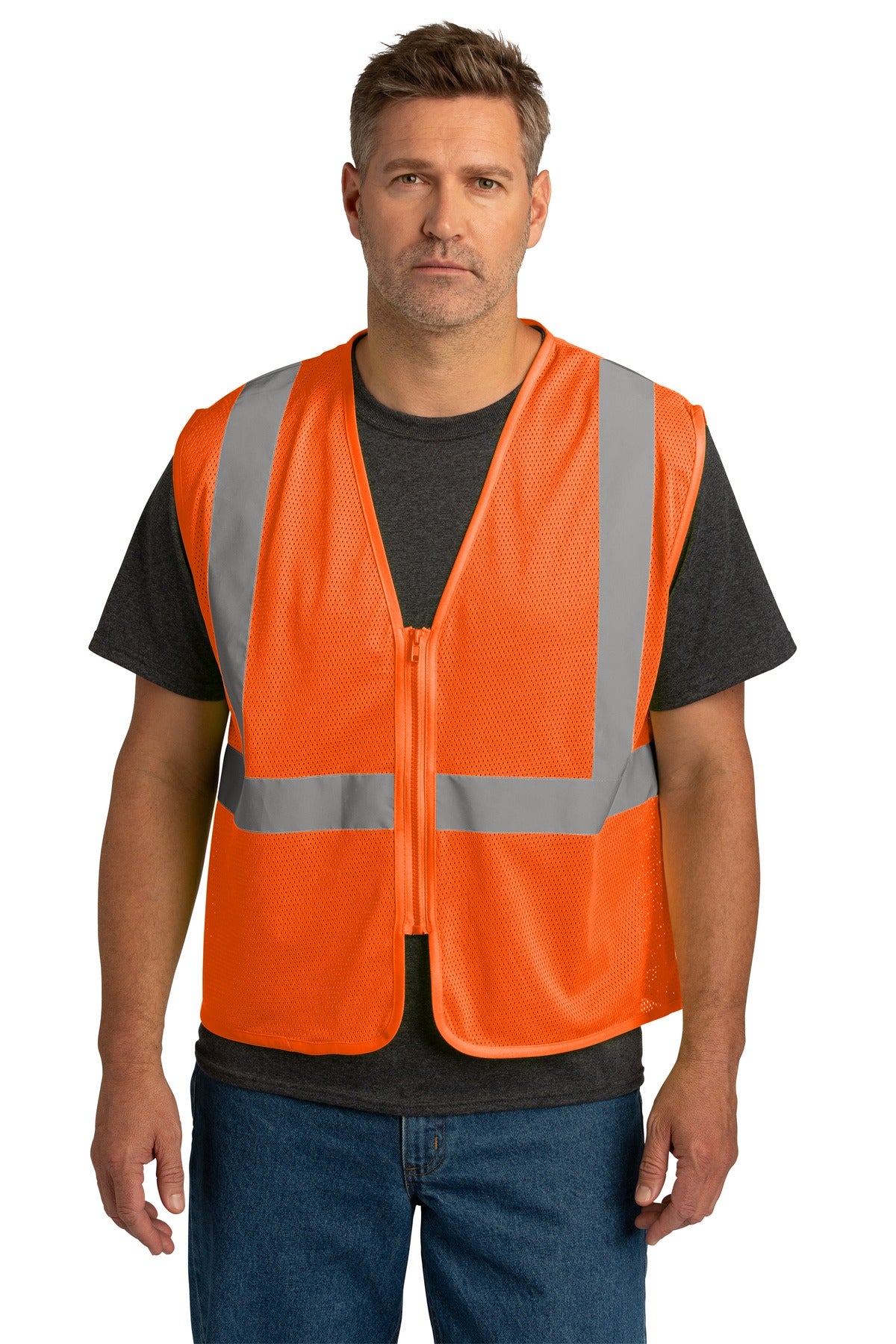 CornerStone    ANSI 107 Class 2 Economy Mesh Zippered Vest. CSV101