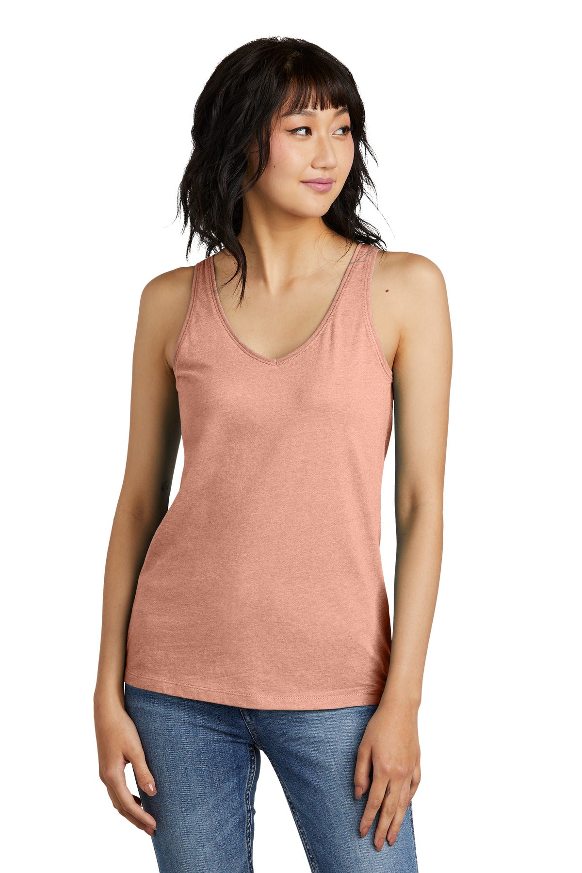 District    Feminine Perfect Blend   CVC V-Neck Tank DT154