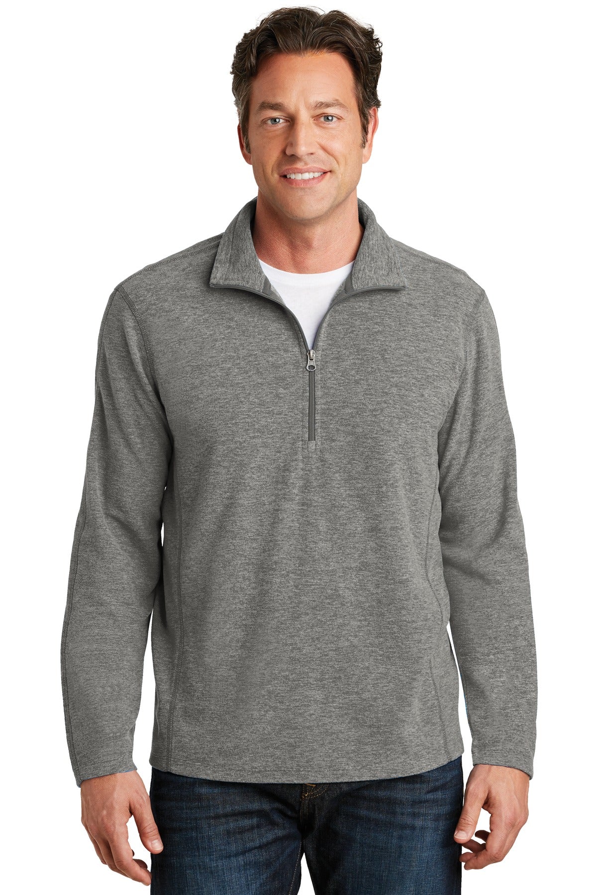 Port Authority   Heather Microfleece 1/2-Zip Pullover. F234