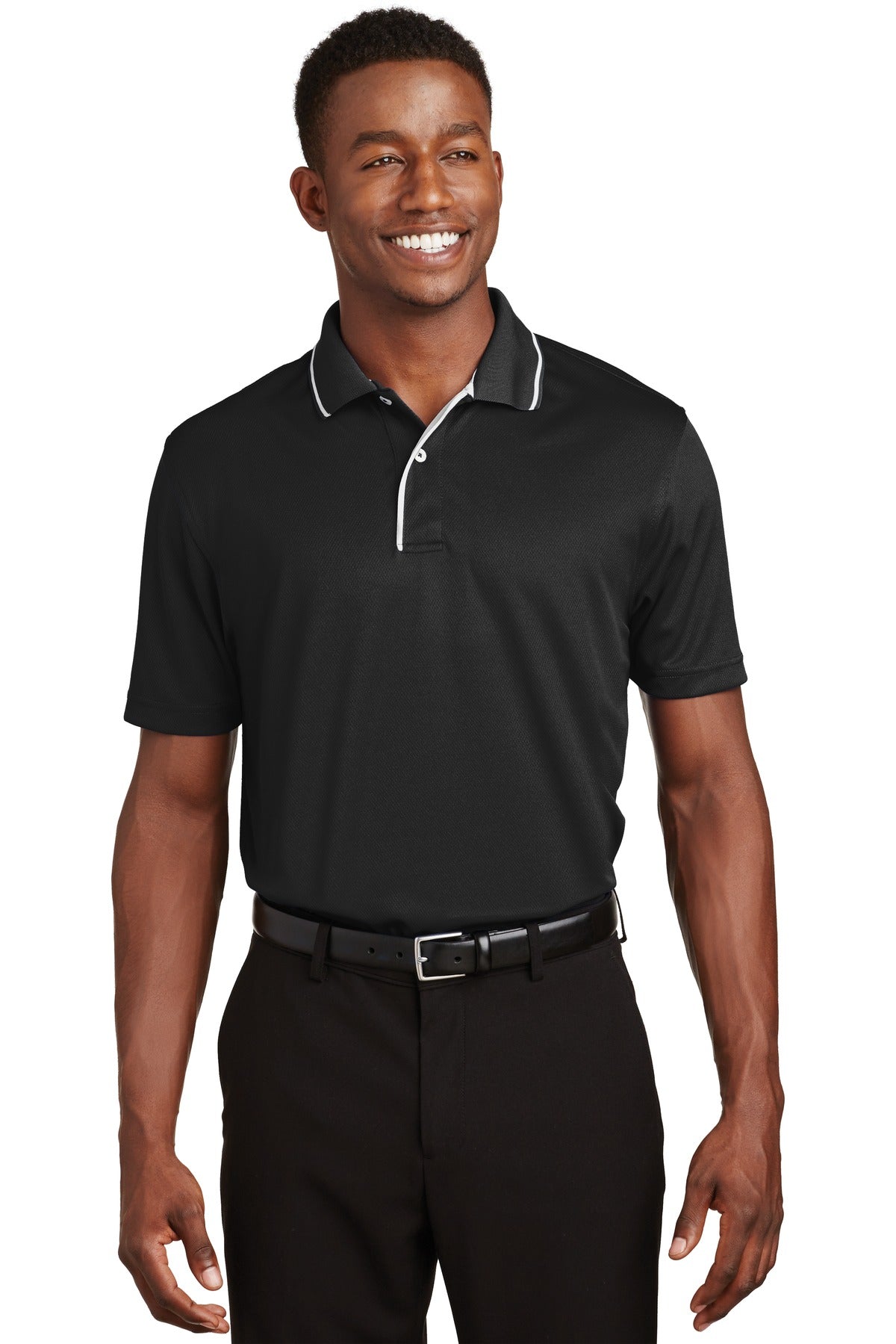 Sport-Tek   Dri-Mesh   Polo with Tipped Collar and Piping.  K467