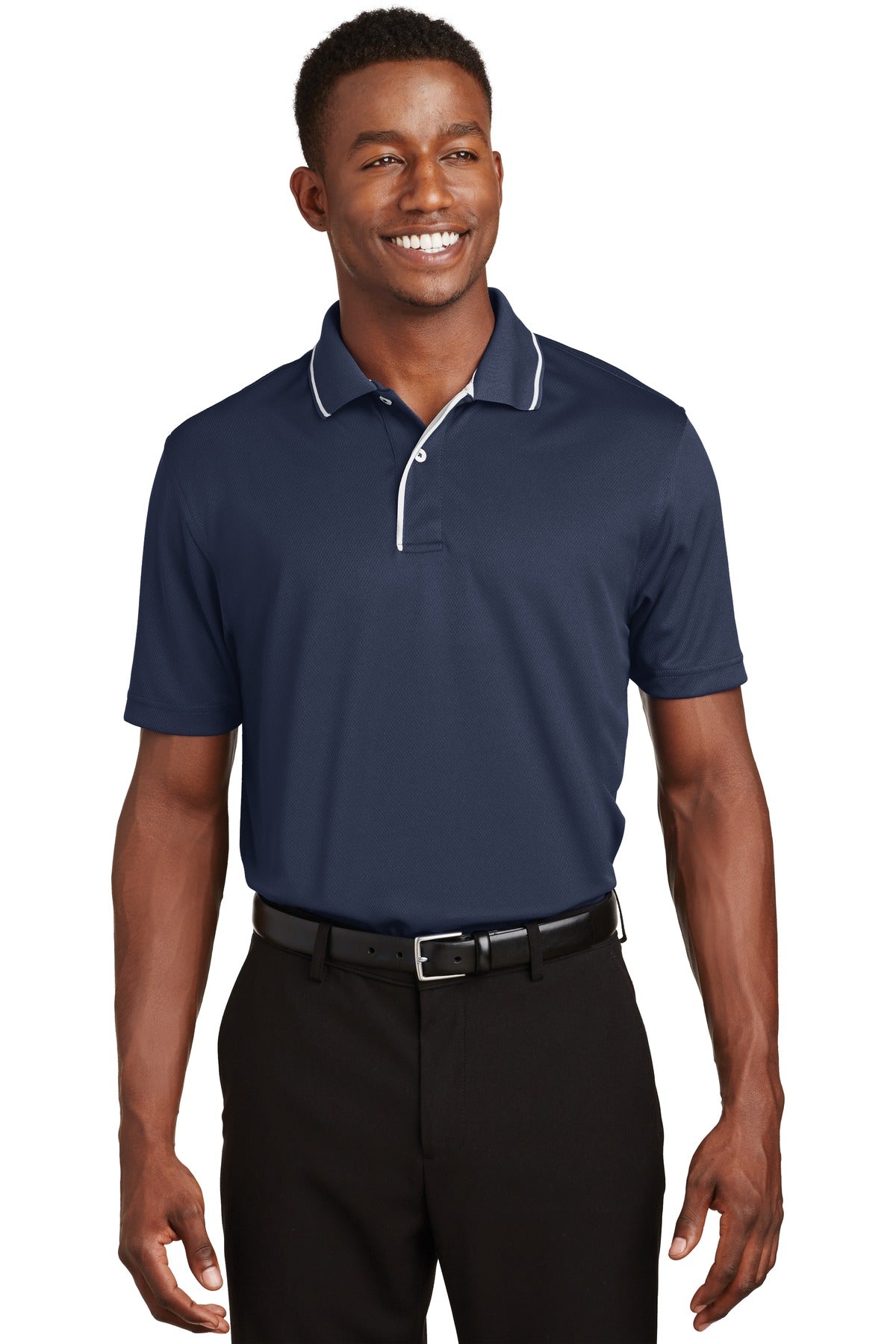 Sport-Tek   Dri-Mesh   Polo with Tipped Collar and Piping.  K467