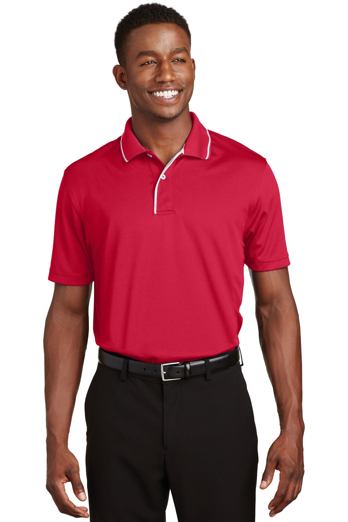 Sport-Tek   Dri-Mesh   Polo with Tipped Collar and Piping.  K467