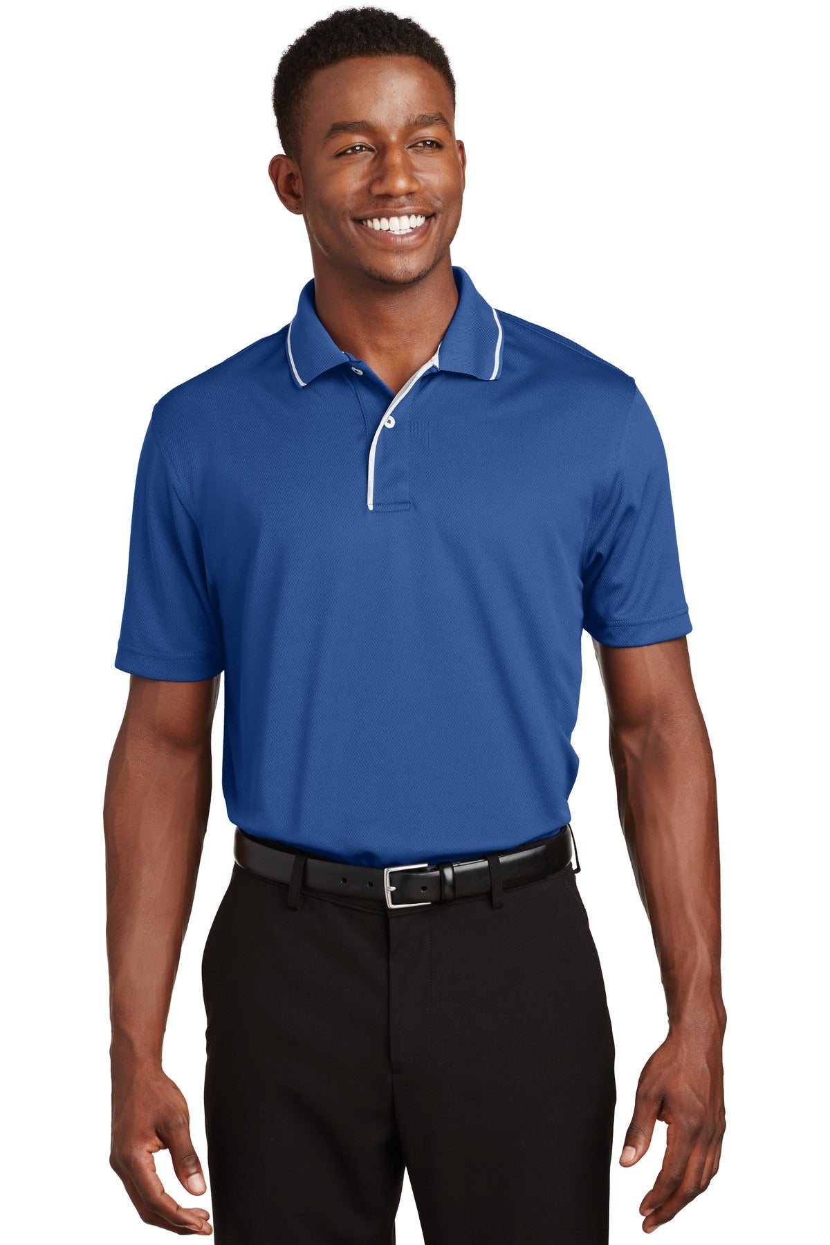 Sport-Tek   Dri-Mesh   Polo with Tipped Collar and Piping.  K467