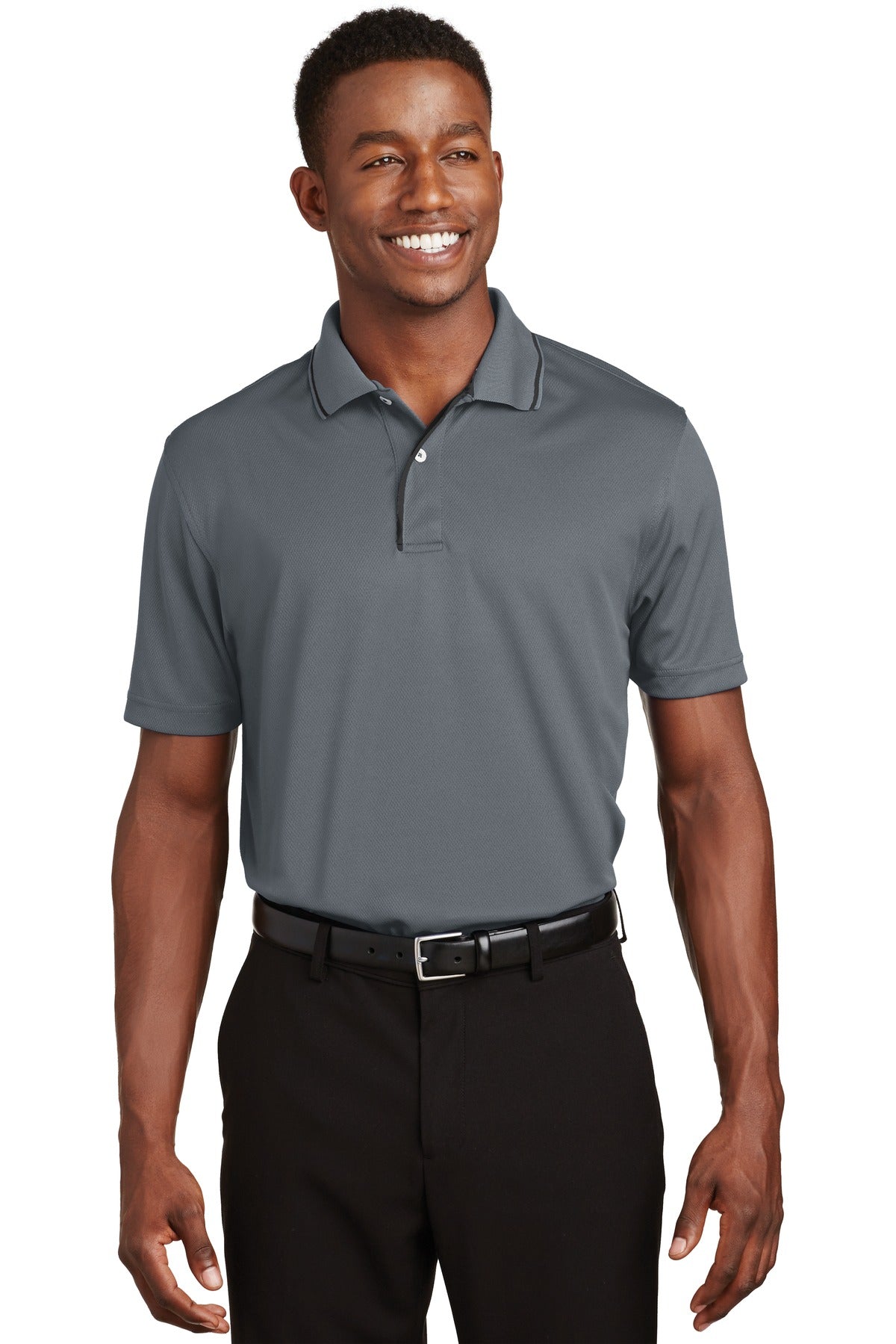 Sport-Tek   Dri-Mesh   Polo with Tipped Collar and Piping.  K467