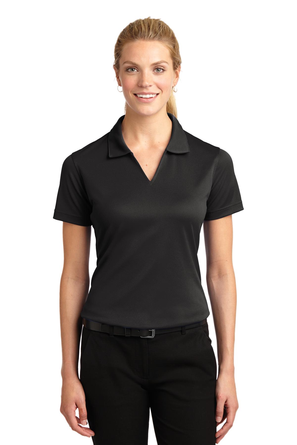 Sport-Tek    Feminine Dri-Mesh   V-Neck Polo.  L469