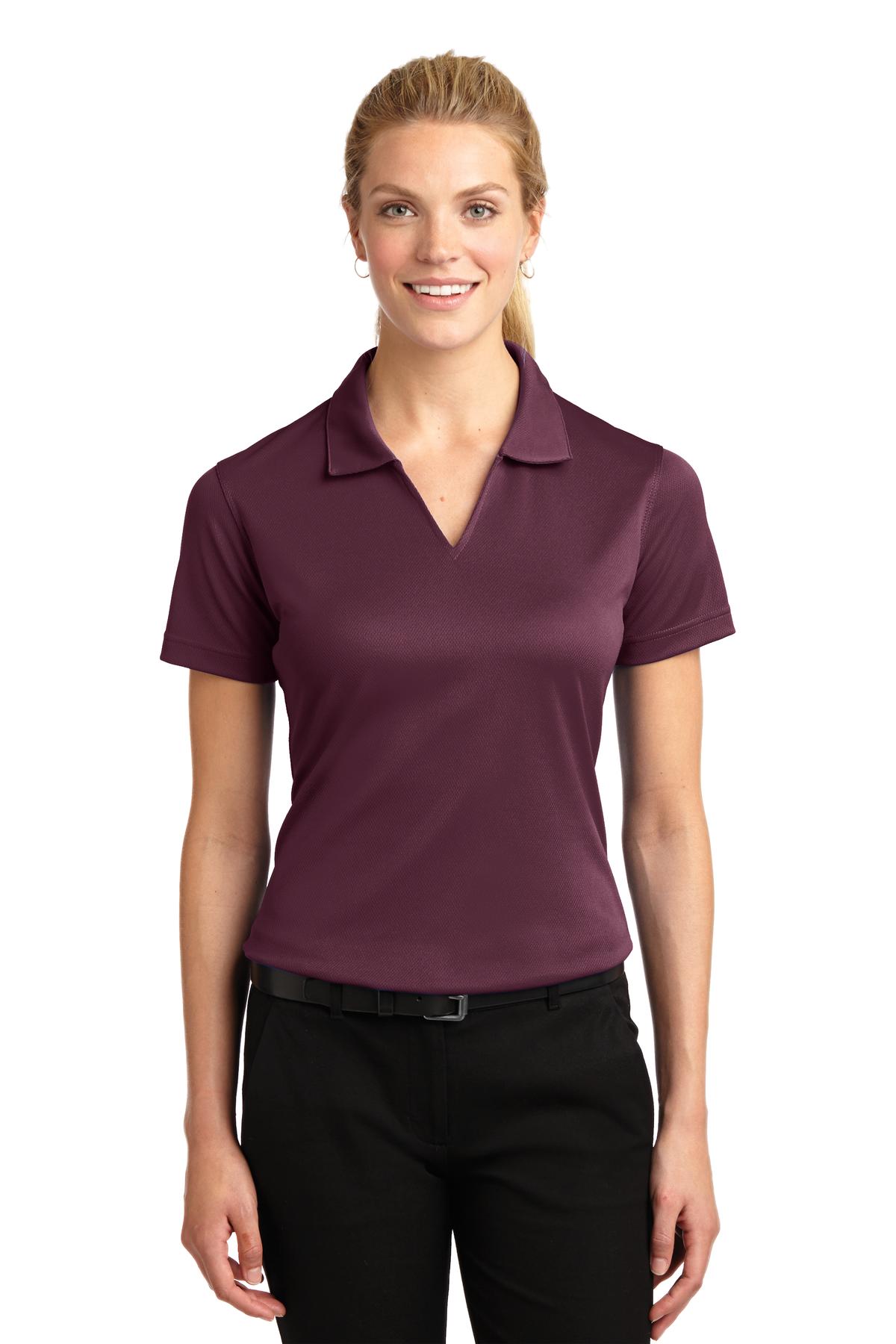 Sport-Tek    Feminine Dri-Mesh   V-Neck Polo.  L469