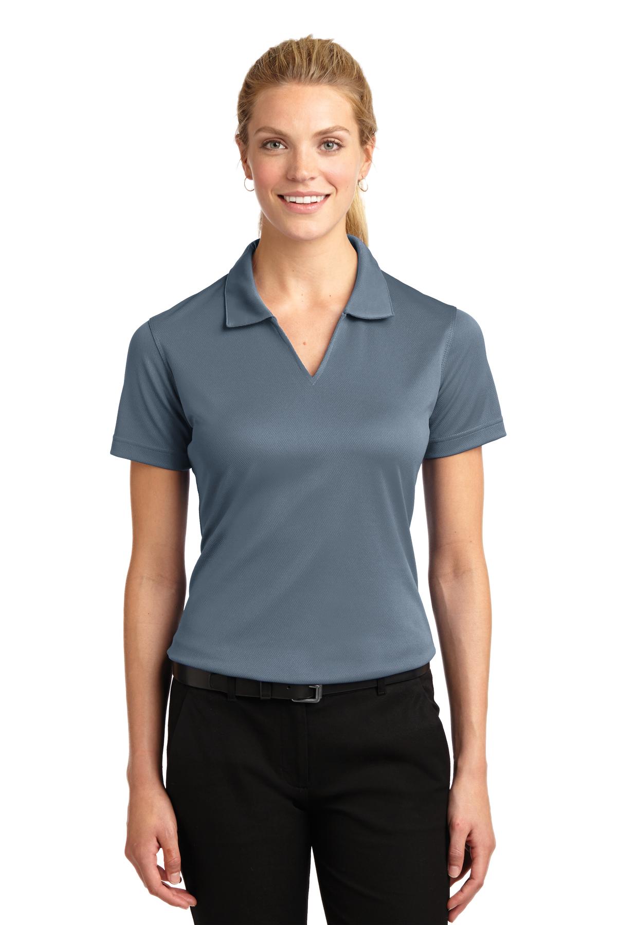 Sport-Tek    Feminine Dri-Mesh   V-Neck Polo.  L469