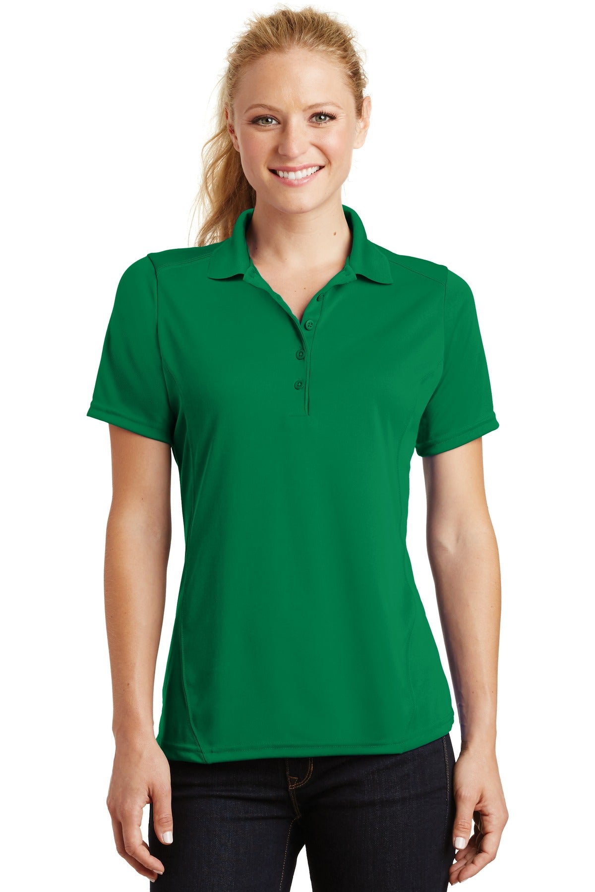 Sport-Tek    Feminine Dry Zone   Raglan Accent Polo. L475