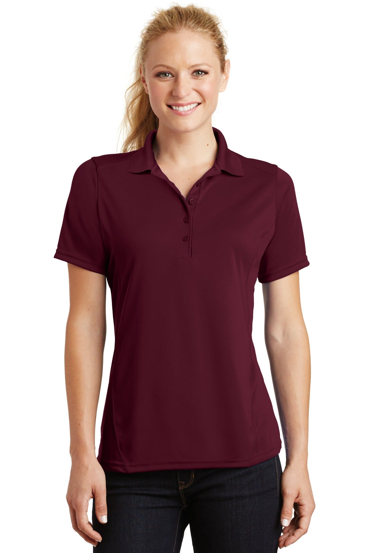 Sport-Tek    Feminine Dry Zone   Raglan Accent Polo. L475