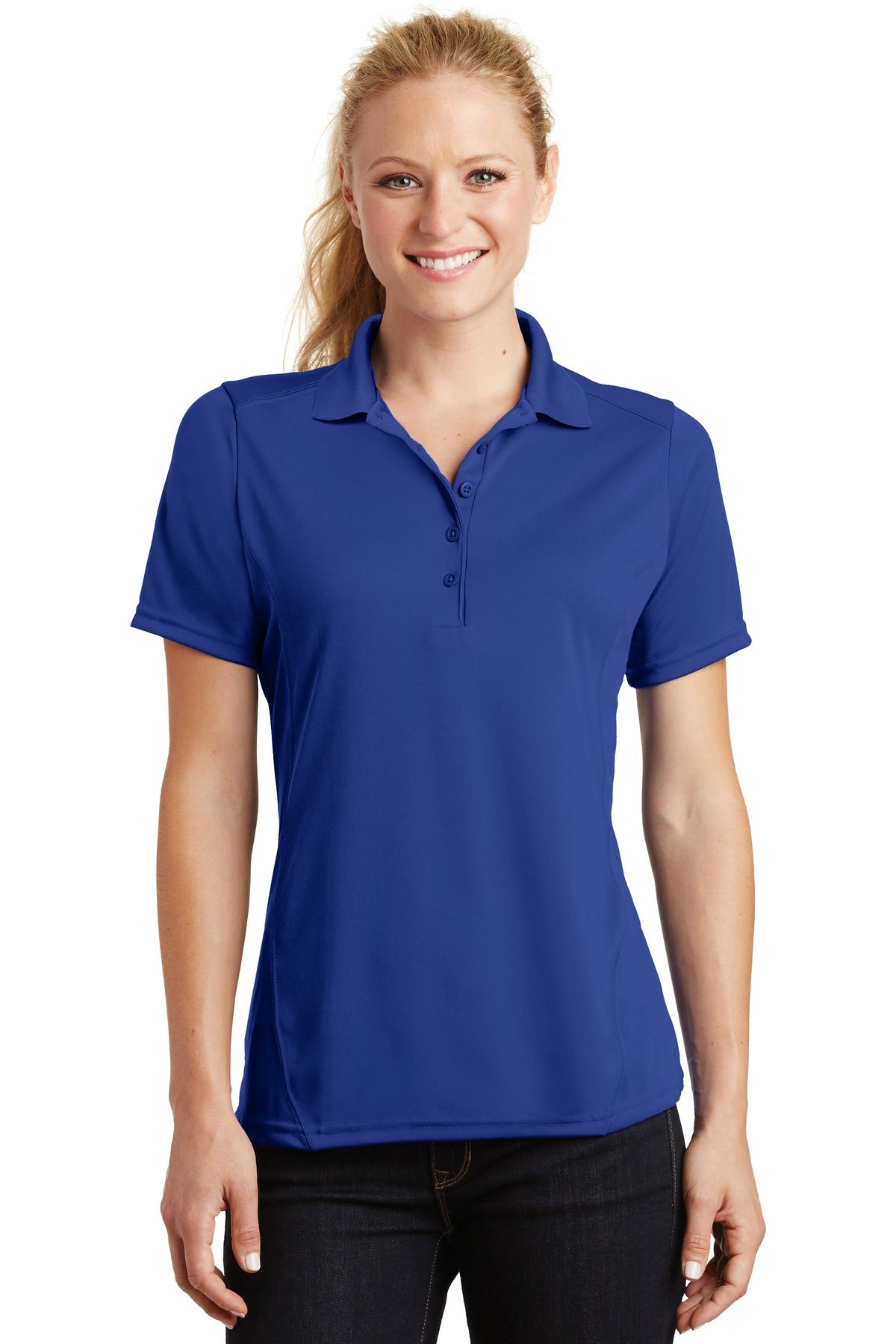 Sport-Tek    Feminine Dry Zone   Raglan Accent Polo. L475