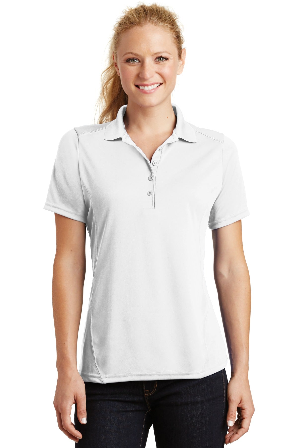 Sport-Tek    Feminine Dry Zone   Raglan Accent Polo. L475