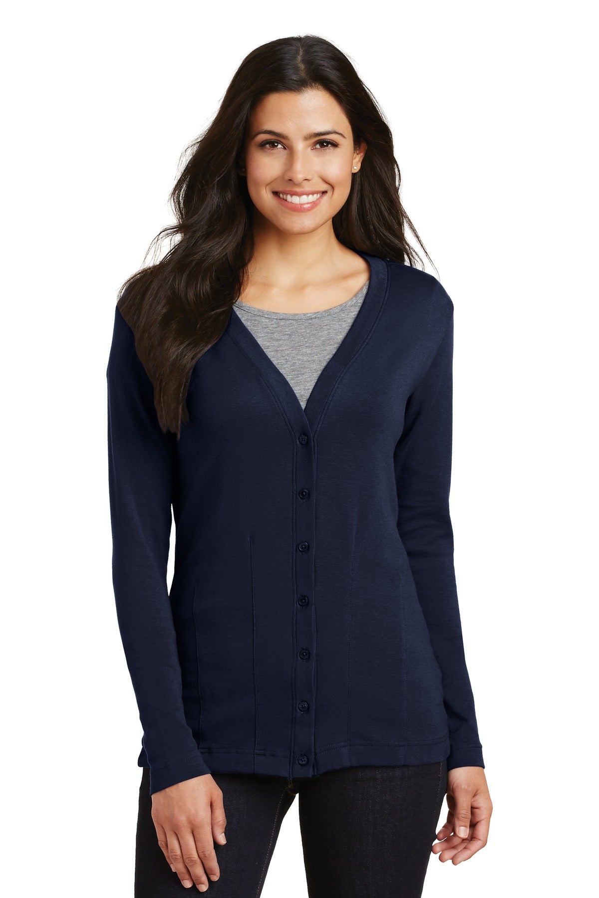 Port Authority    Feminine Modern Stretch Cotton Cardigan. L515