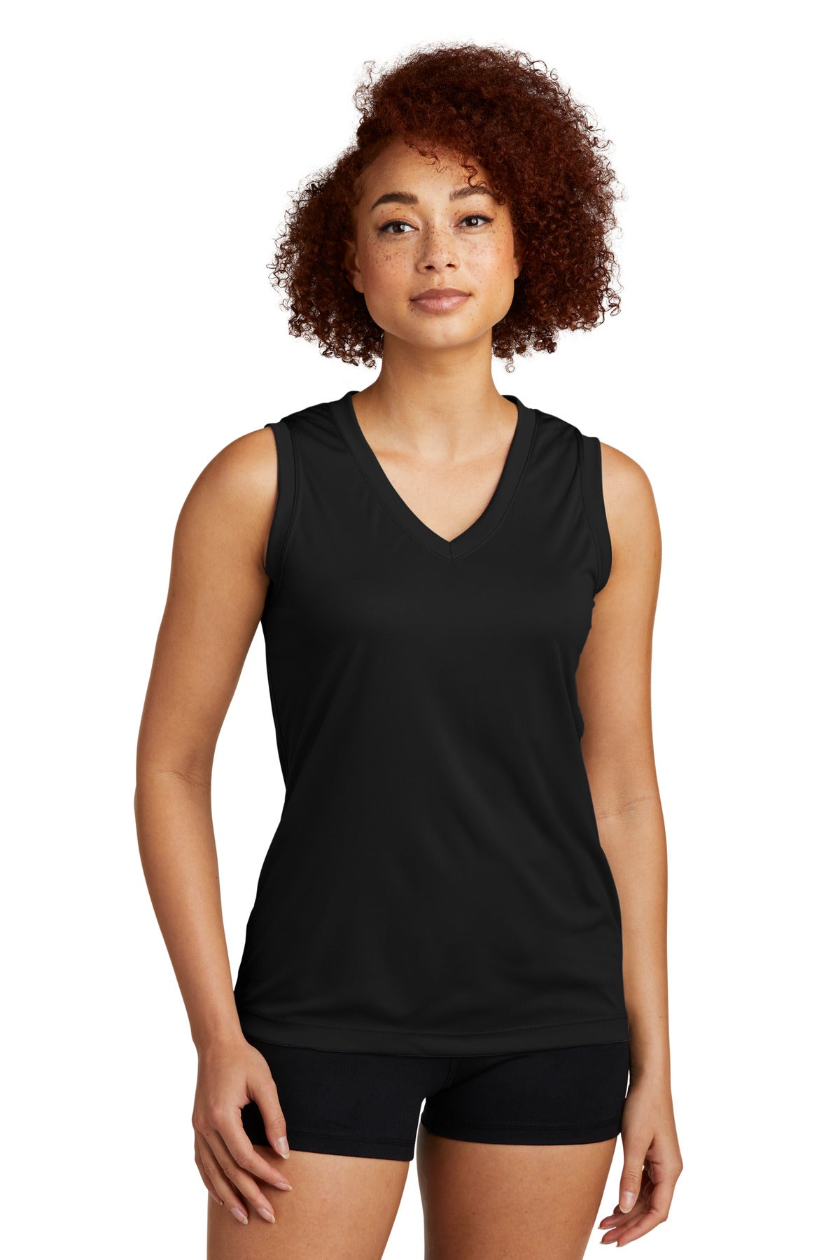 Sport-Tek    Feminine Sleeveless PosiCharge   Competitor V-Neck Tee. LST352