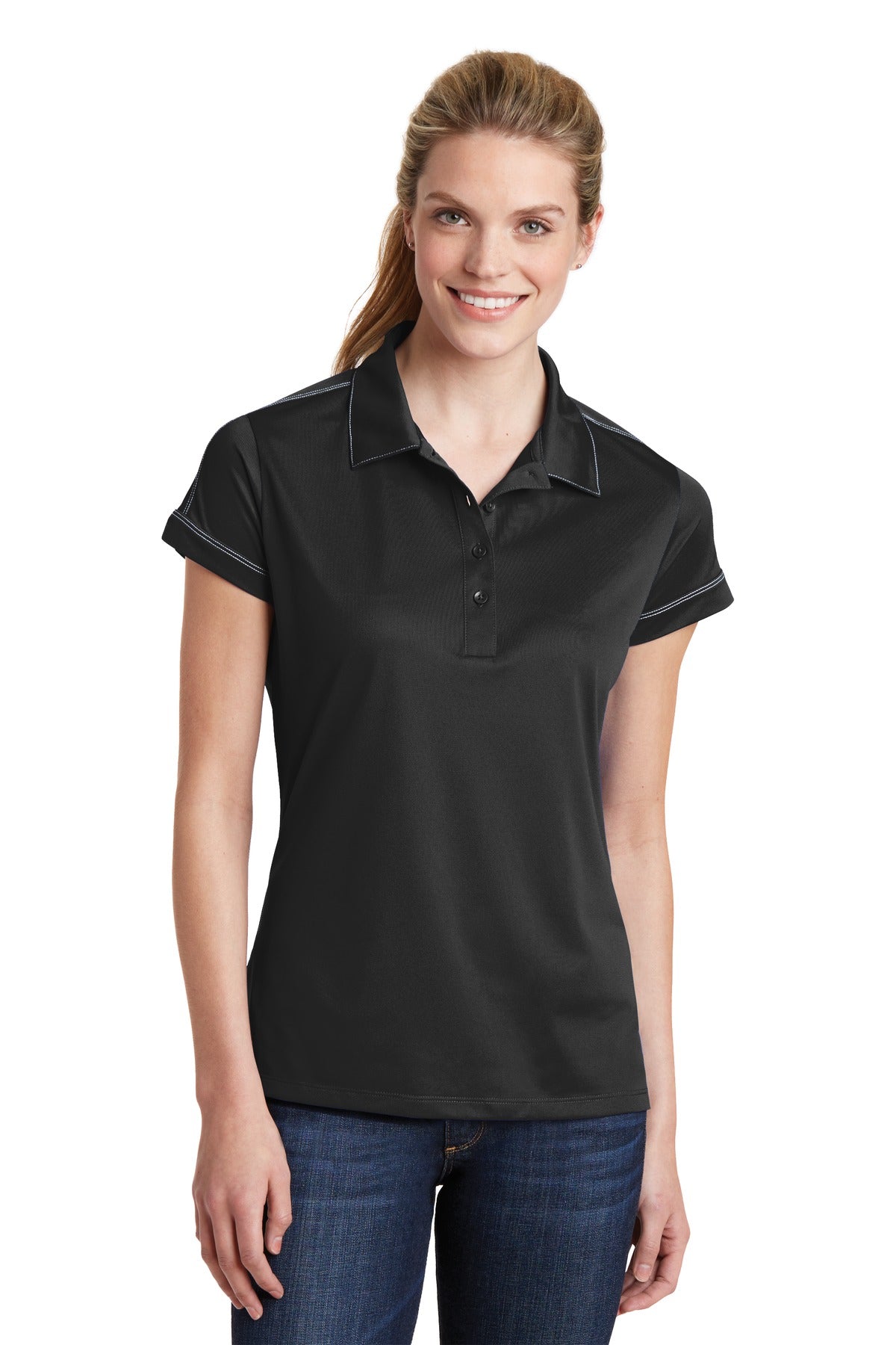 Sport-Tek    Feminine Contrast Stitch Micropique Sport-Wick Polo. LST659