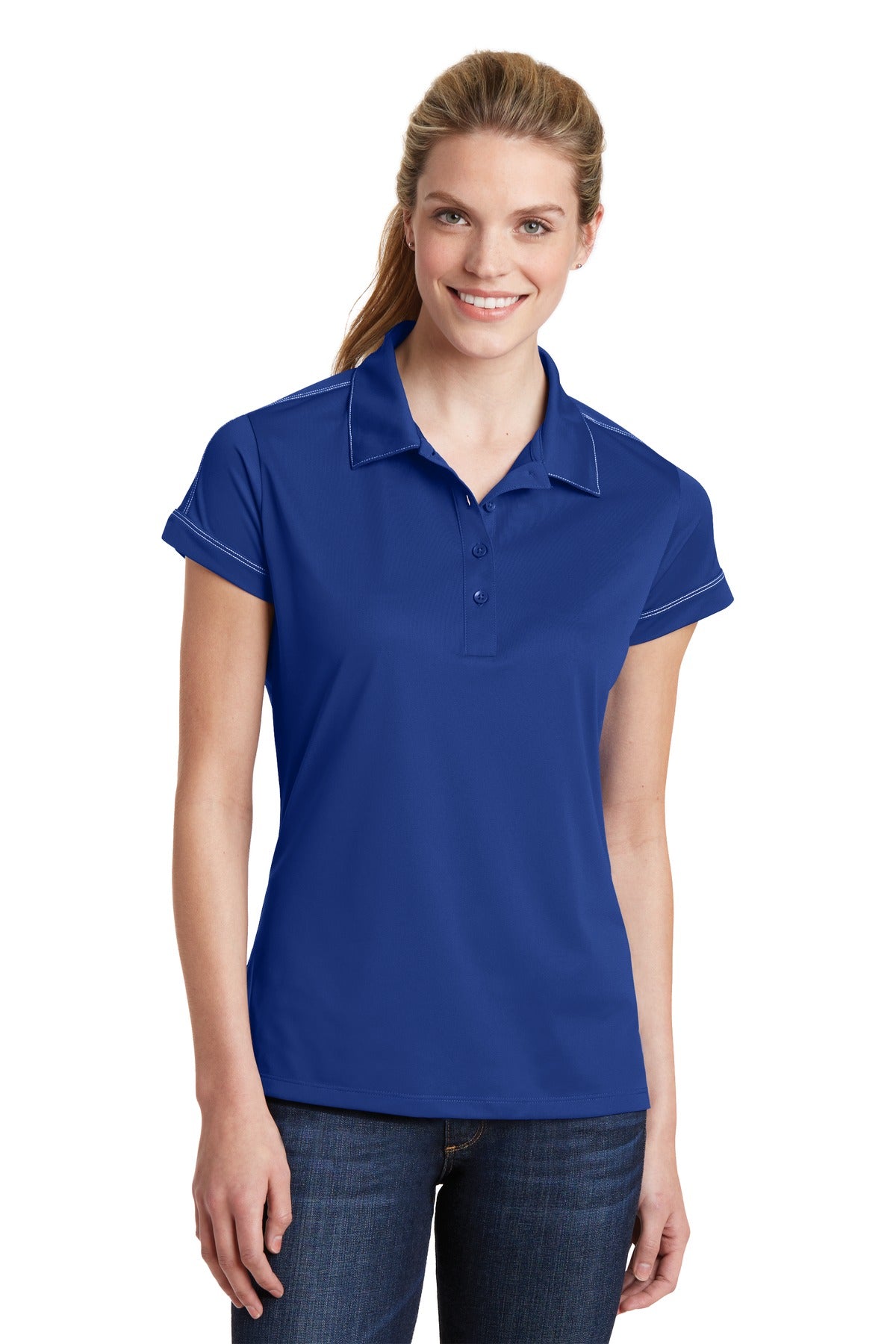 Sport-Tek    Feminine Contrast Stitch Micropique Sport-Wick Polo. LST659