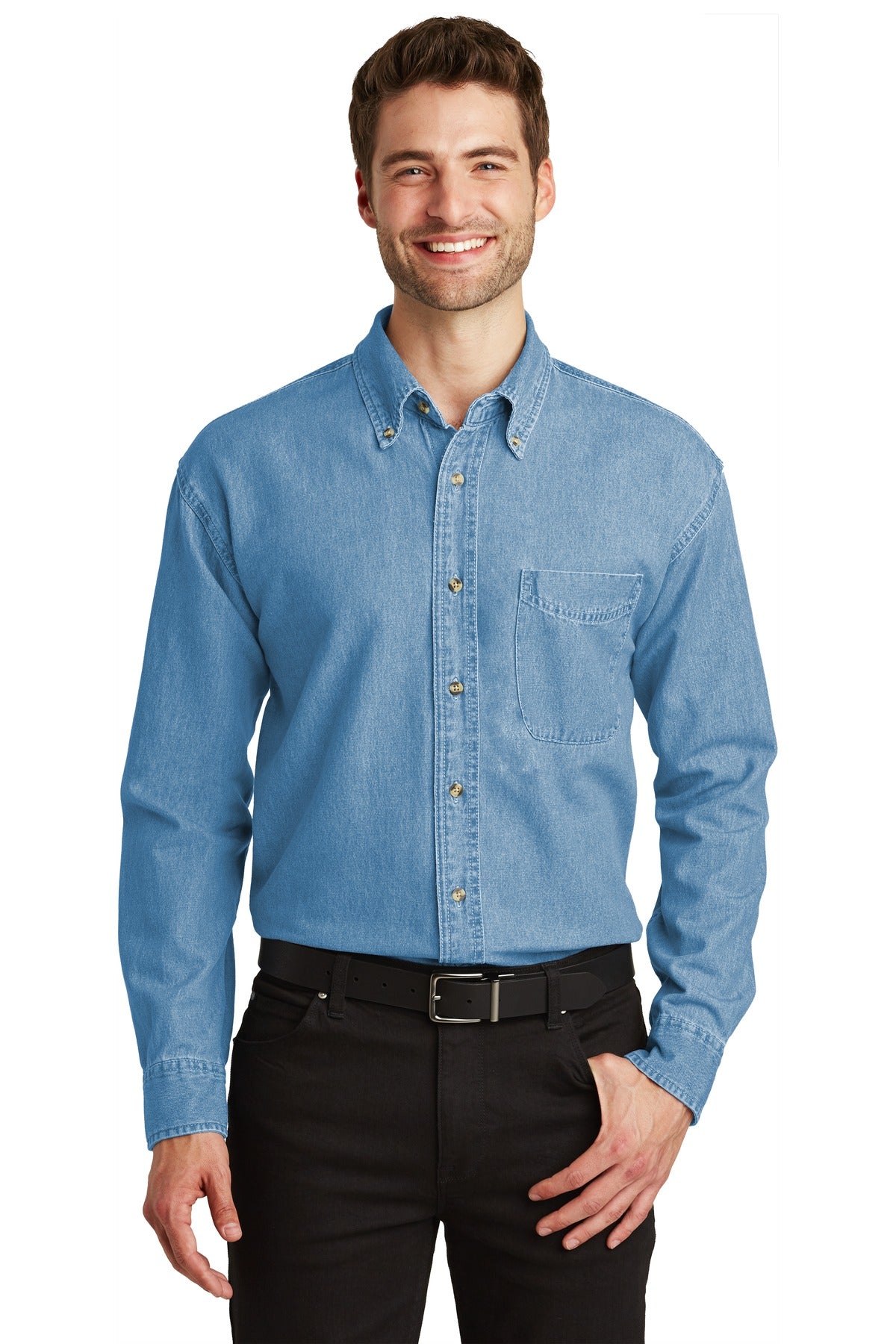 Port Authority   Long Sleeve Denim Shirt. S600