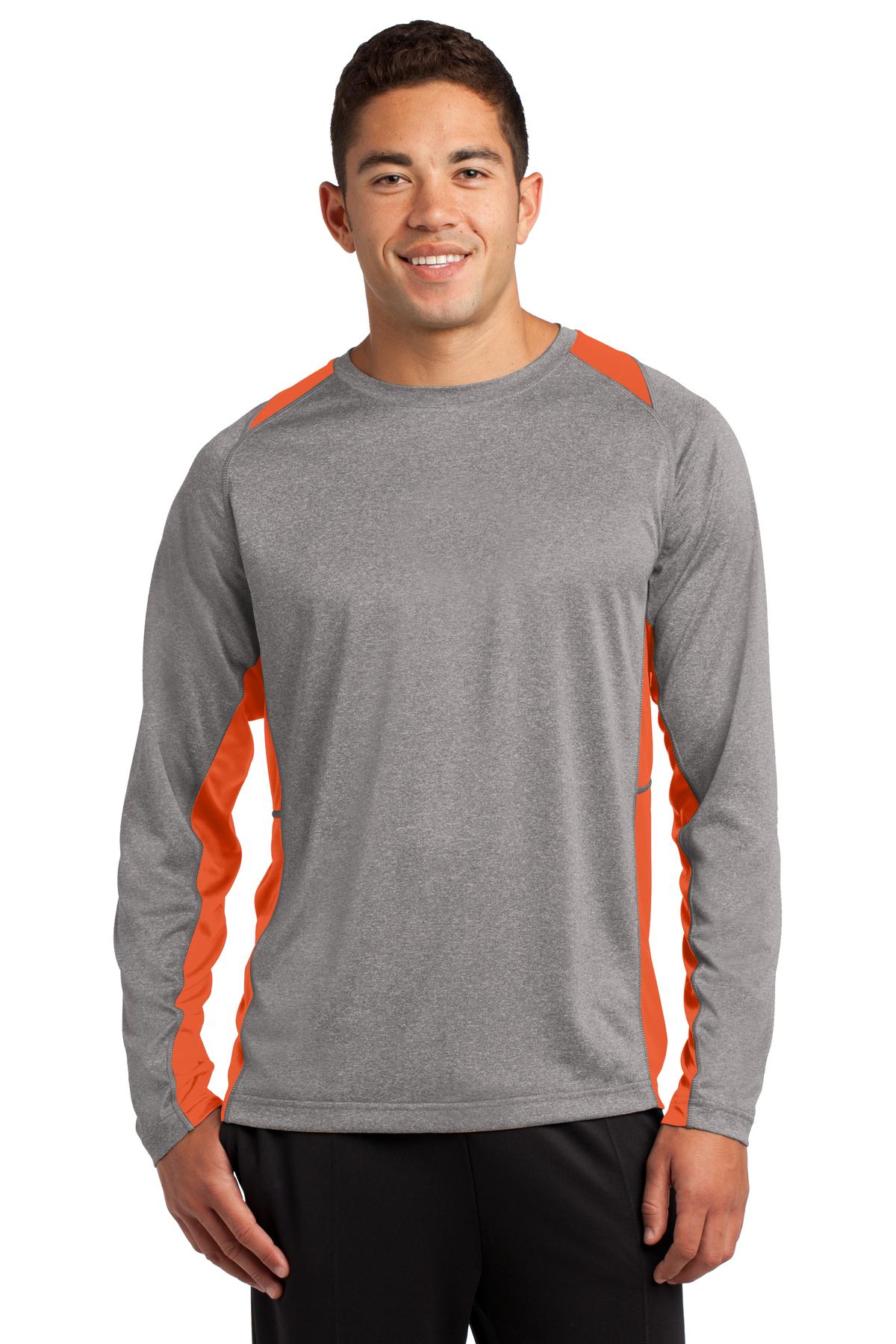 Sport-Tek   Long Sleeve Heather Colorblock Contender   Tee. ST361LS