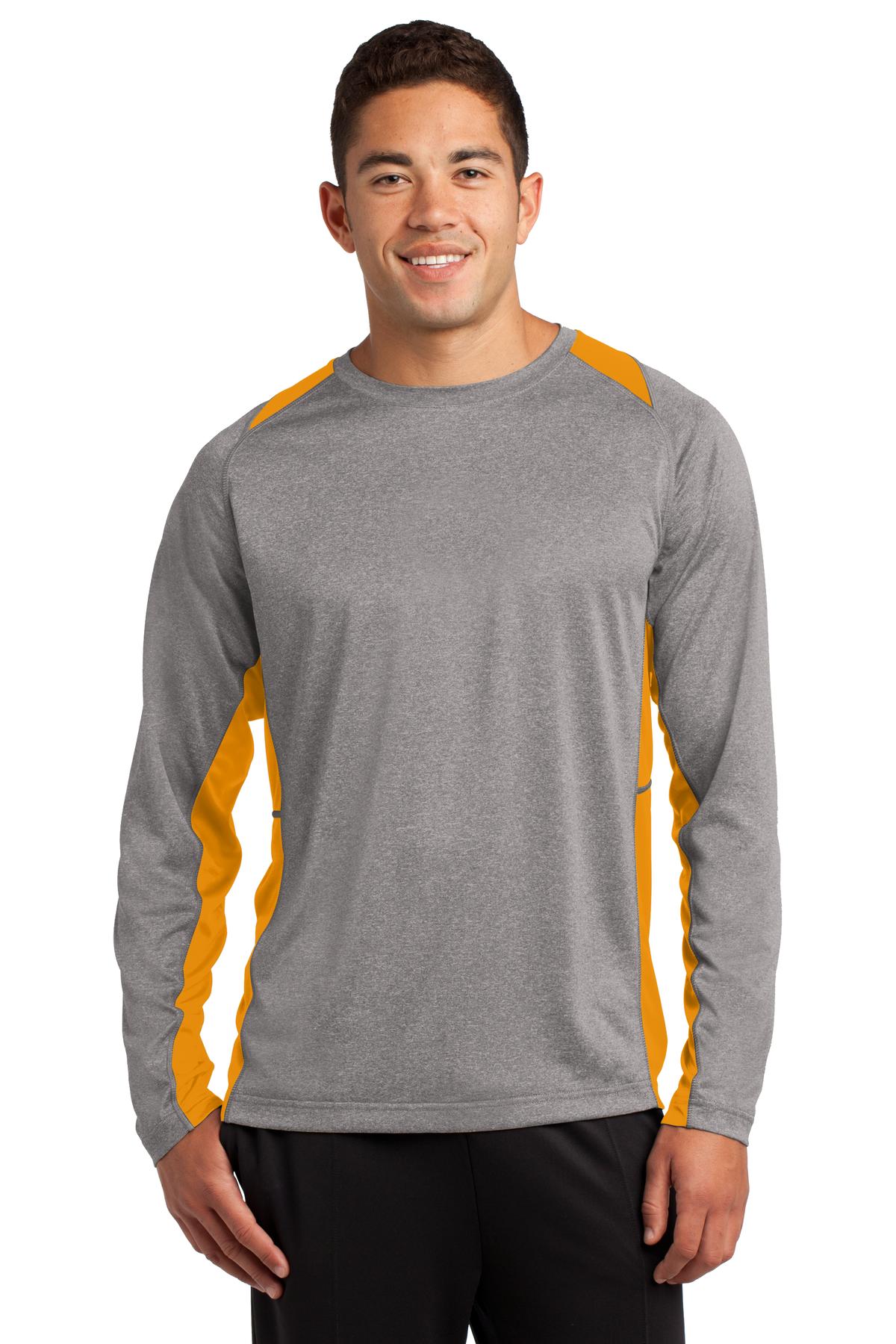 Sport-Tek   Long Sleeve Heather Colorblock Contender   Tee. ST361LS