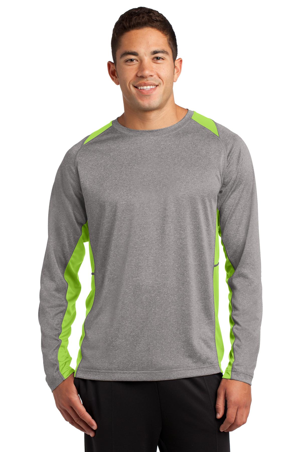 Sport-Tek   Long Sleeve Heather Colorblock Contender   Tee. ST361LS