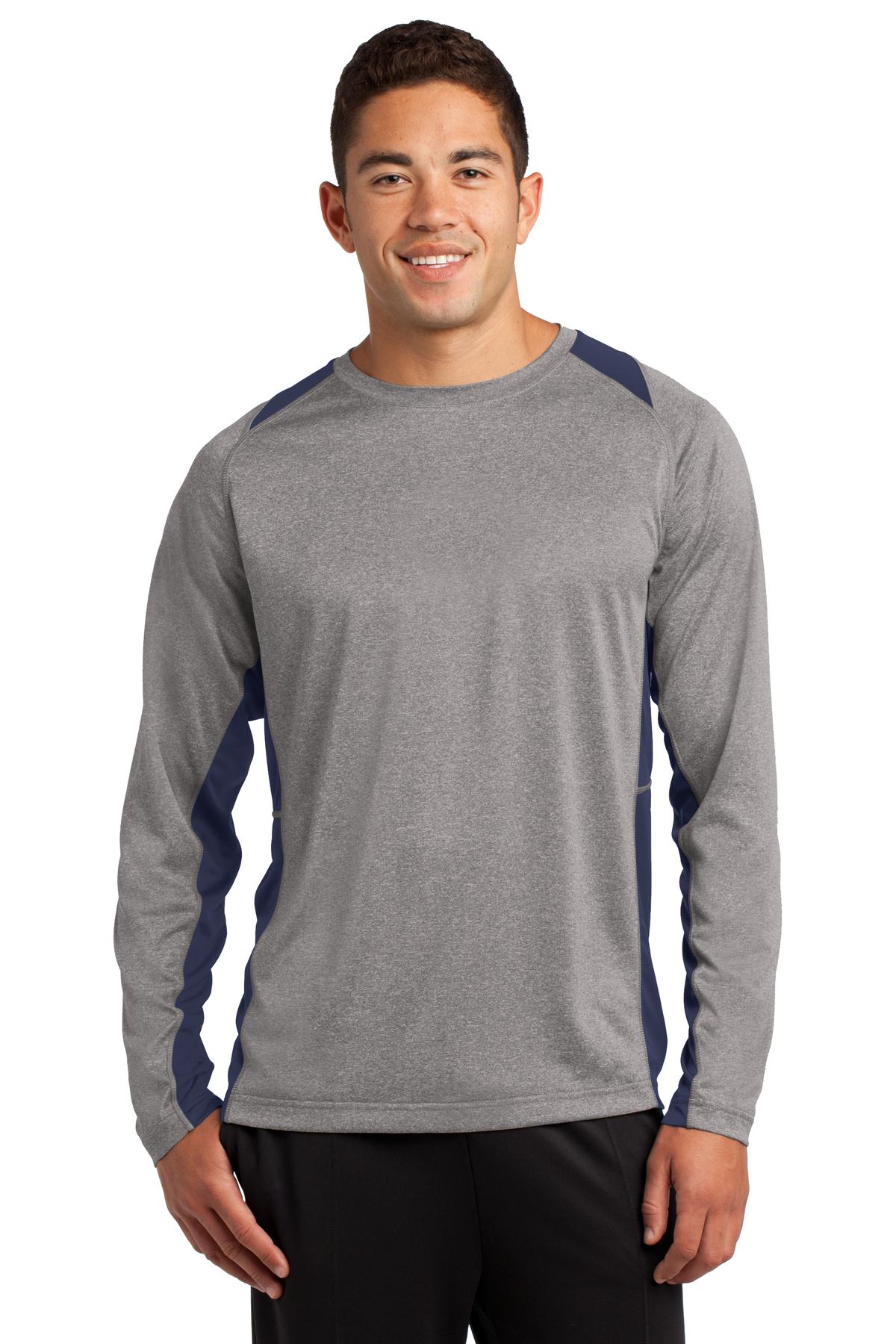 Sport-Tek   Long Sleeve Heather Colorblock Contender   Tee. ST361LS