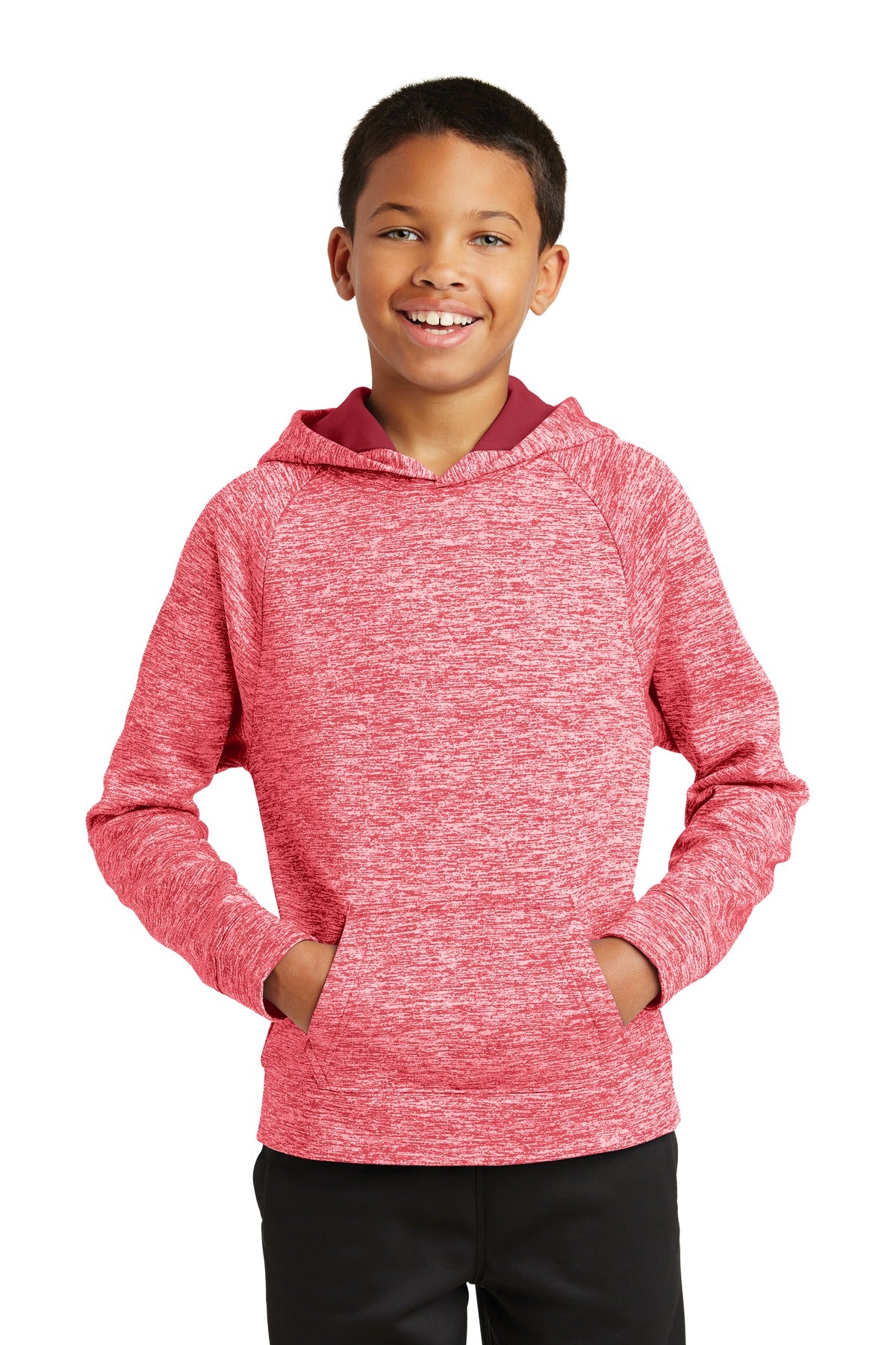 Sport-Tek   Youth PosiCharge   Electric Heather Fleece Hooded Pullover. YST225