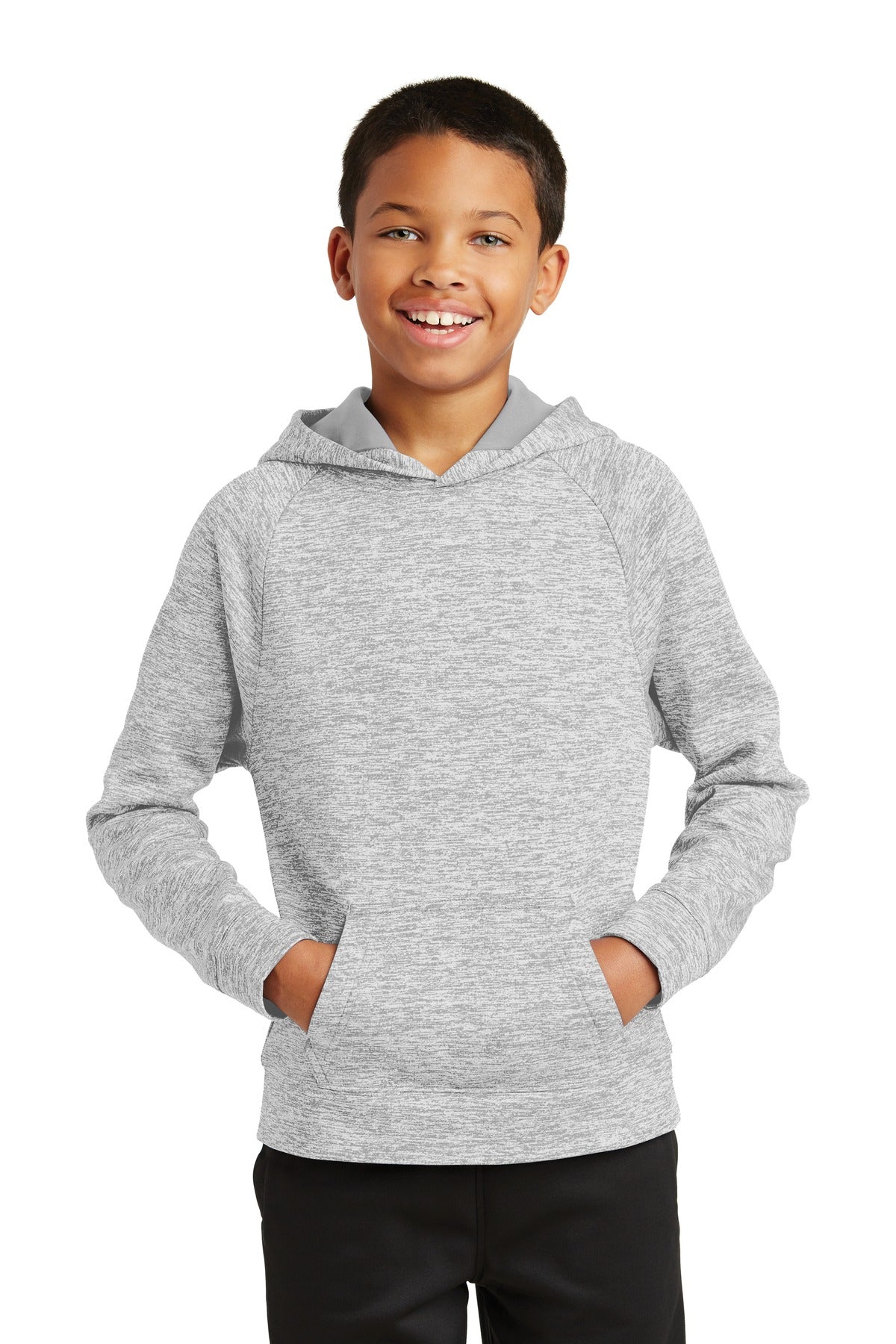 Sport-Tek   Youth PosiCharge   Electric Heather Fleece Hooded Pullover. YST225