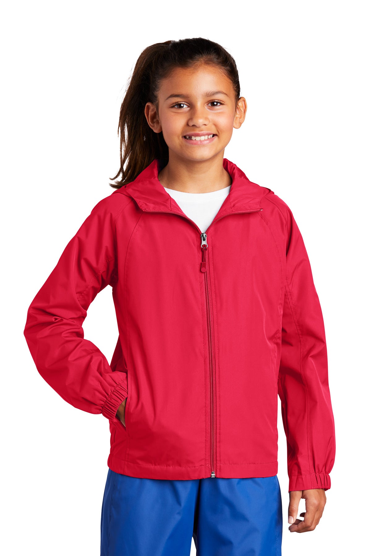 Sport-Tek   Youth Hooded Raglan Jacket. YST73