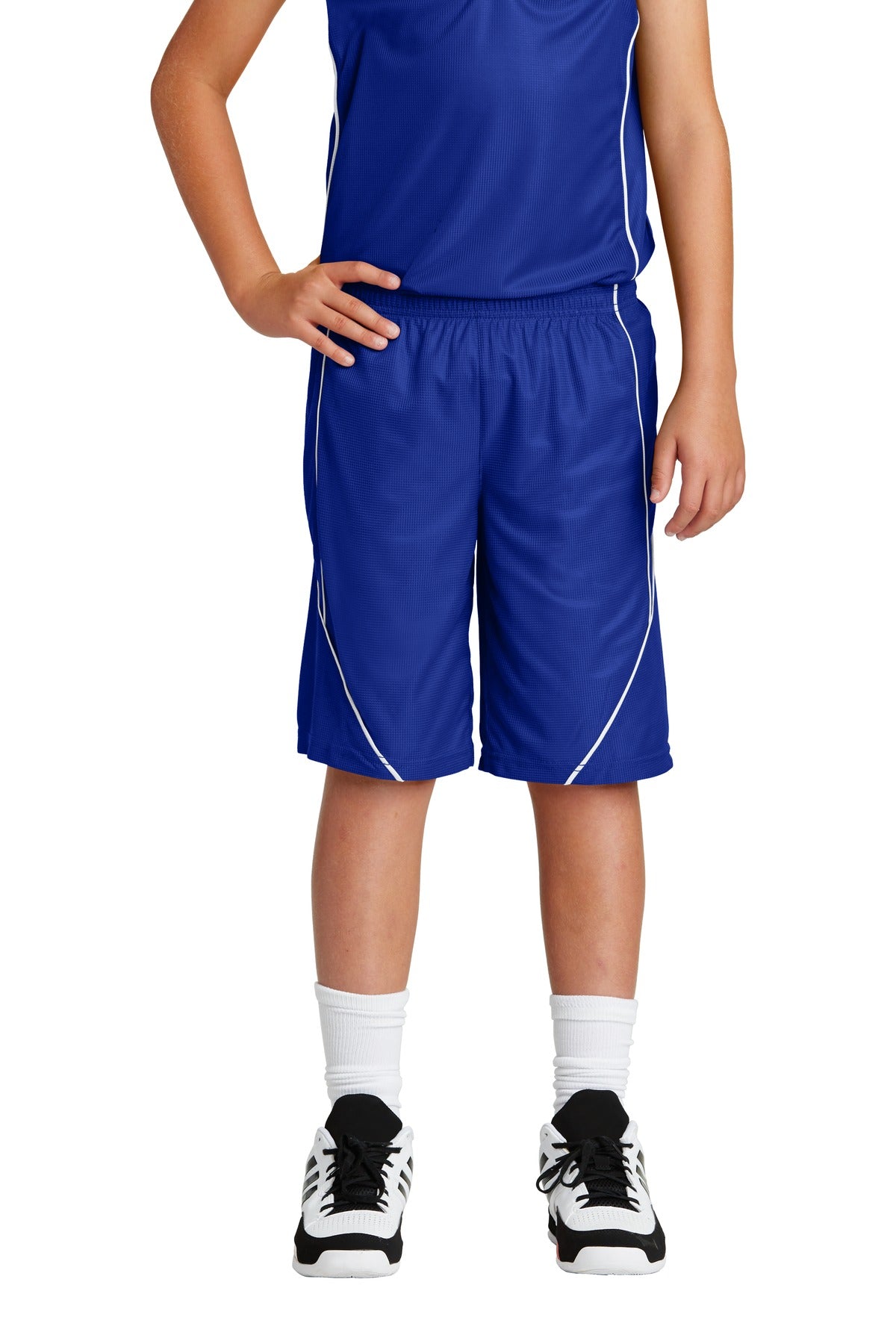 Sport-Tek   Youth PosiCharge   Mesh Reversible Spliced Short. YT565